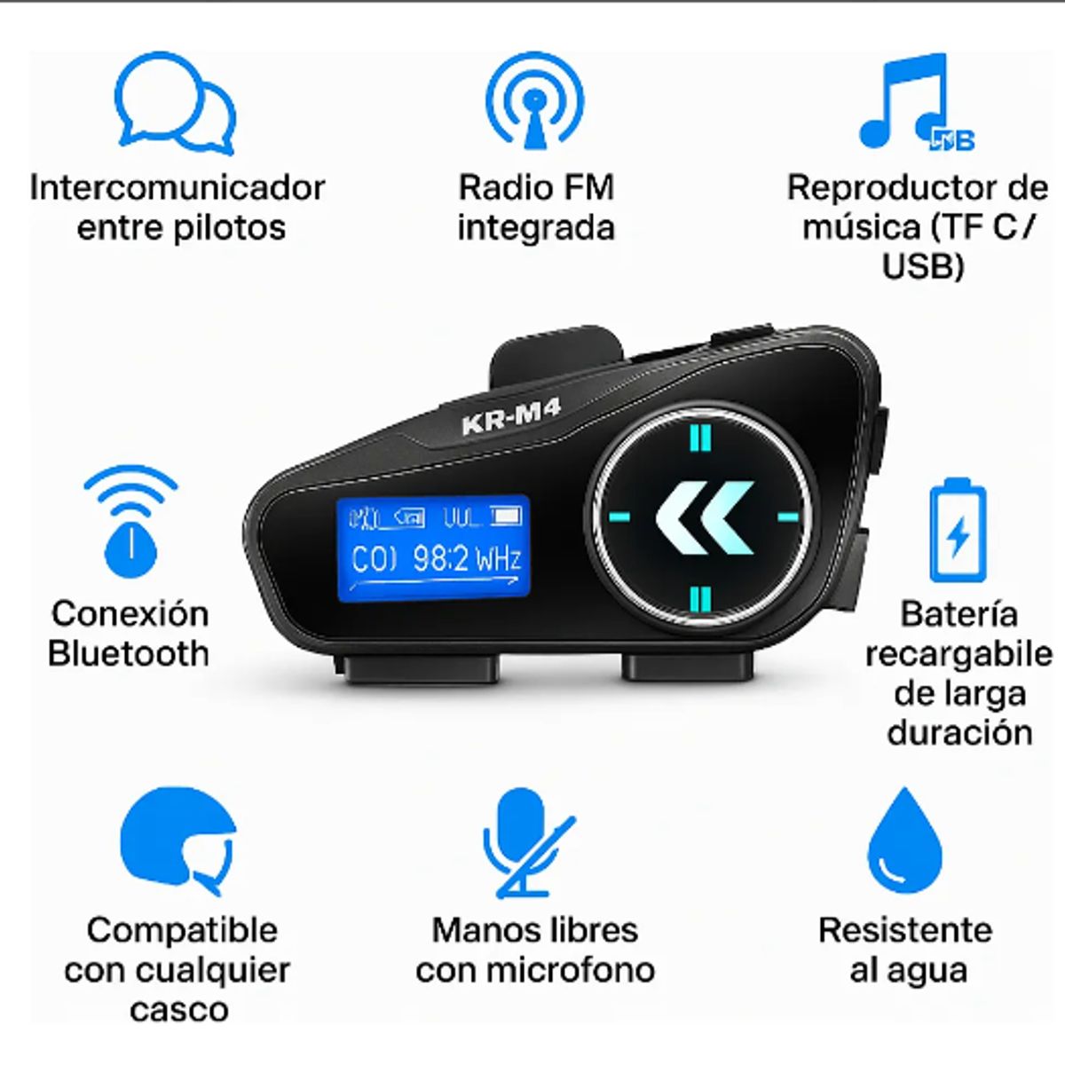 GENERICO - Intercomunicador Bluetooth KR - M4 tor