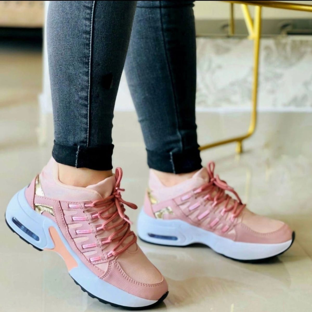 NACIONAL - Tenis Rosa Dama Zapatillas Zapatos Mujer Lindos Moda Casual