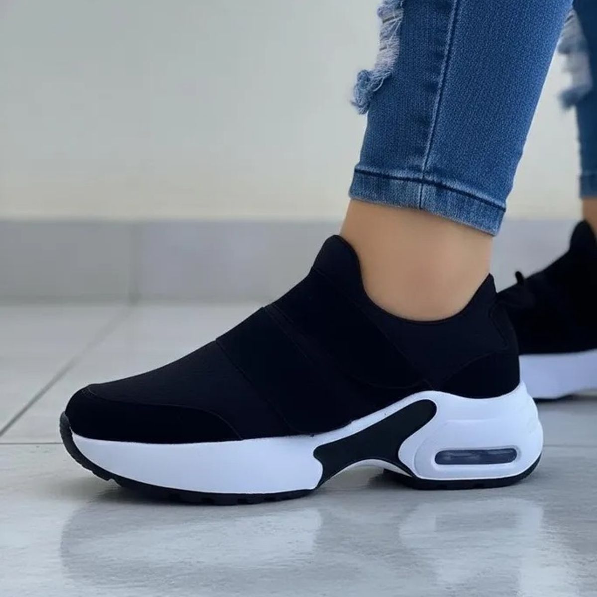 NACIONAL - Tenis Negro Dama Zapatillas Zapatos Mujer Lindos Moda Casual