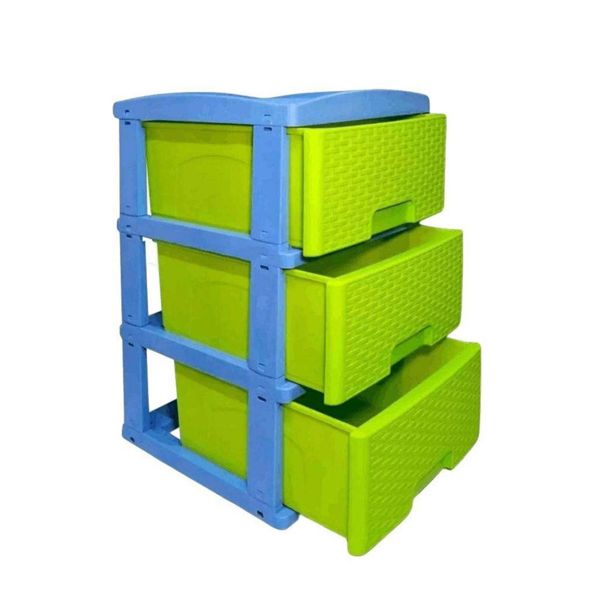 COLPLAST - Practimueble Grande Colplast X 3 Rattan Azul Celeste - Verde