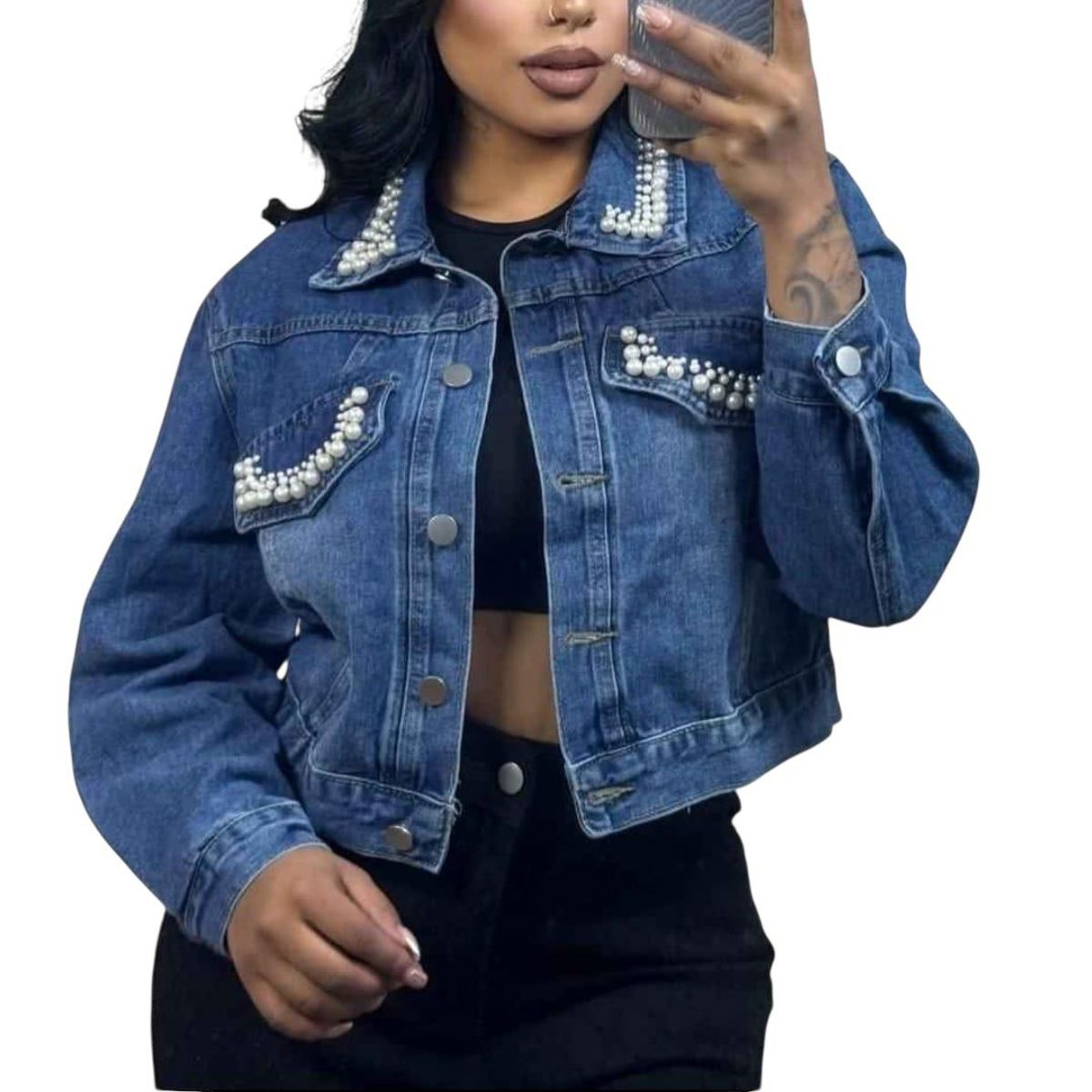 PAATAL - Chaqueta Jean Perlas