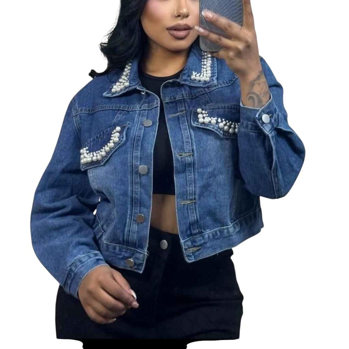 PAATAL - Chaqueta Jean Perlas