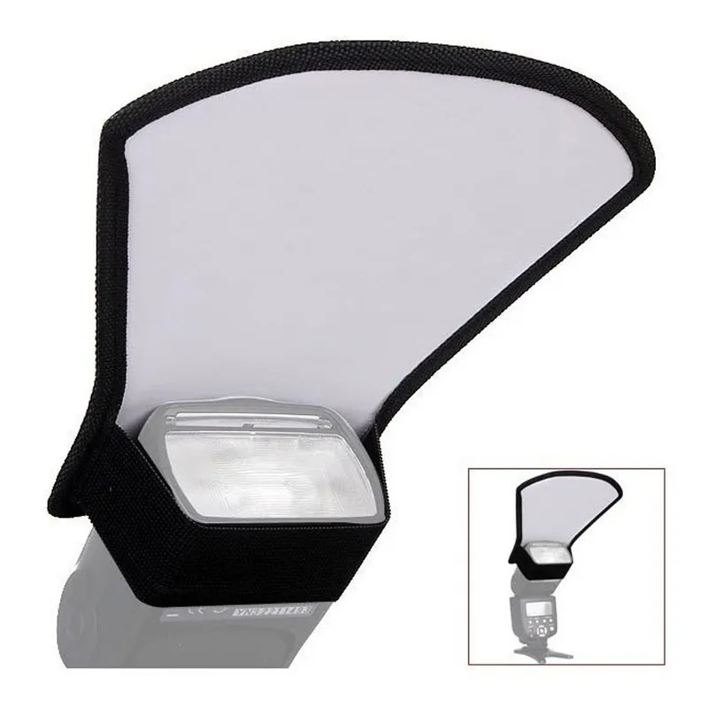 GENERICO - Difusor Reflector Flash Softbox Plata  Blanco Para Cano