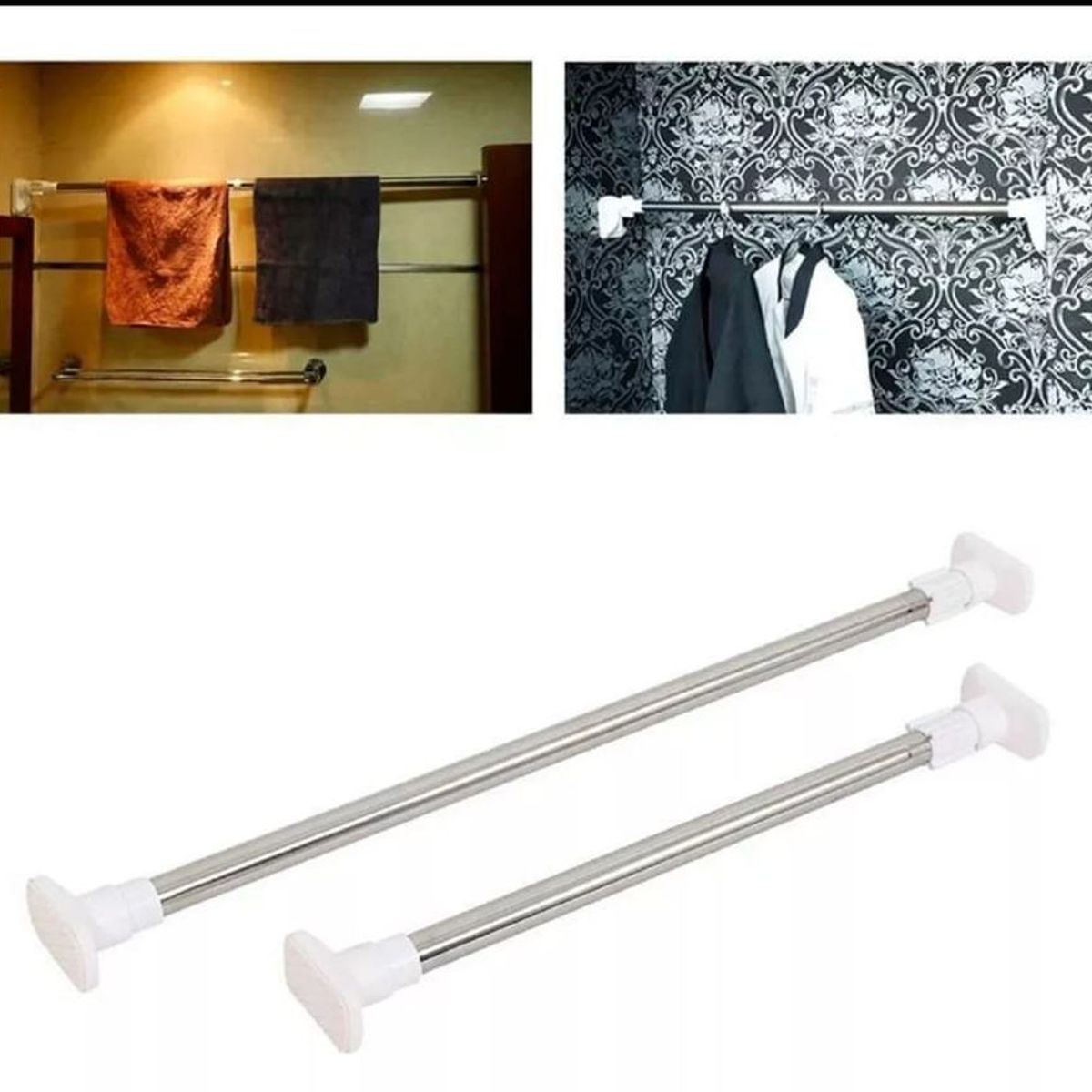 GENERICO - Tubo para ropa,cortina, barra expandible 90 a 160 cm
