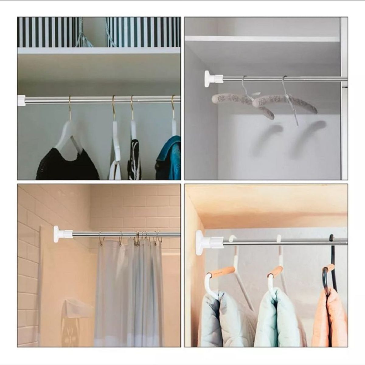 GENERICO - Tubo para ropa,cortina, barra expandible 90 a 160 cm