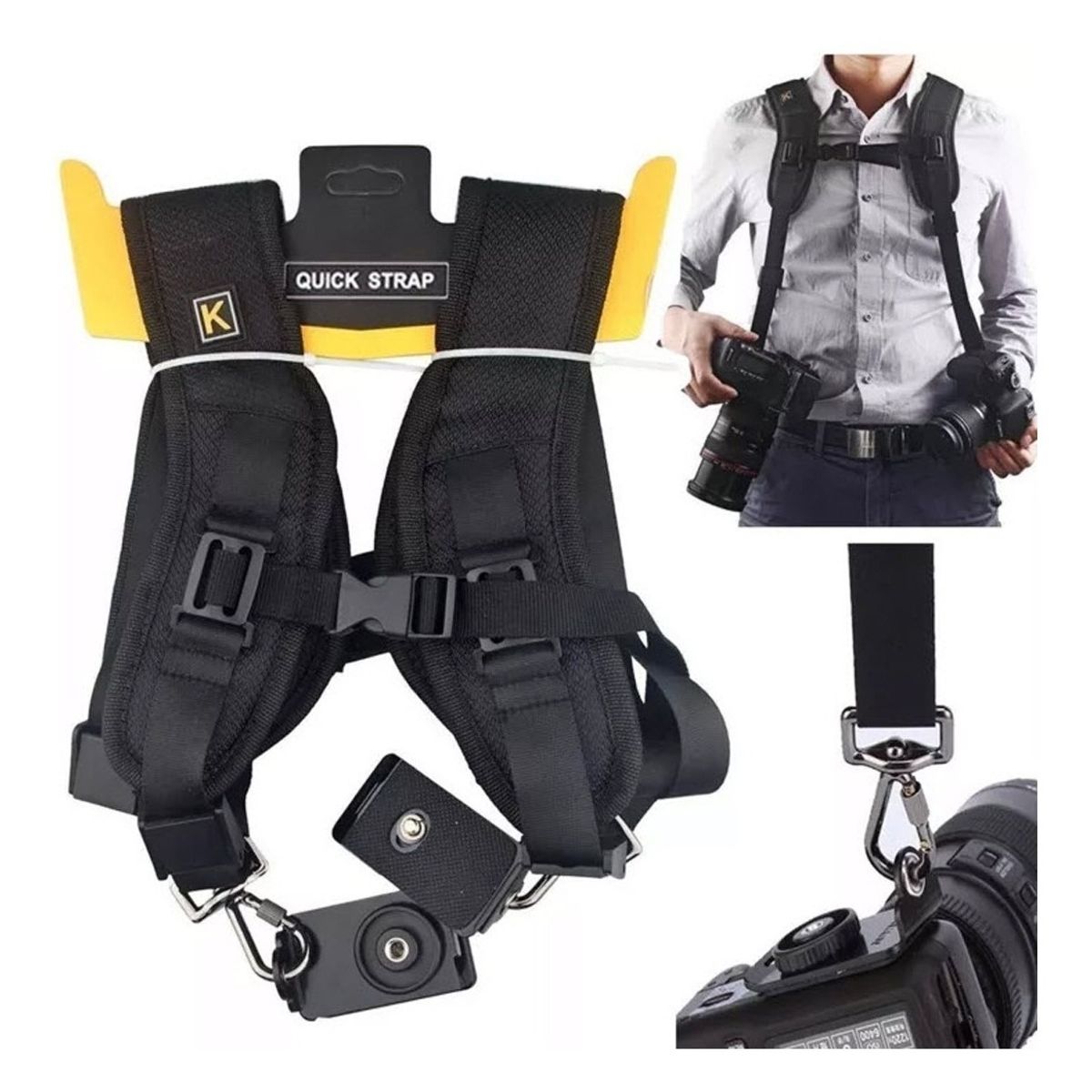 GENERICO - Correa Hombro Doble Camara Dslr Canon Nikon Sony