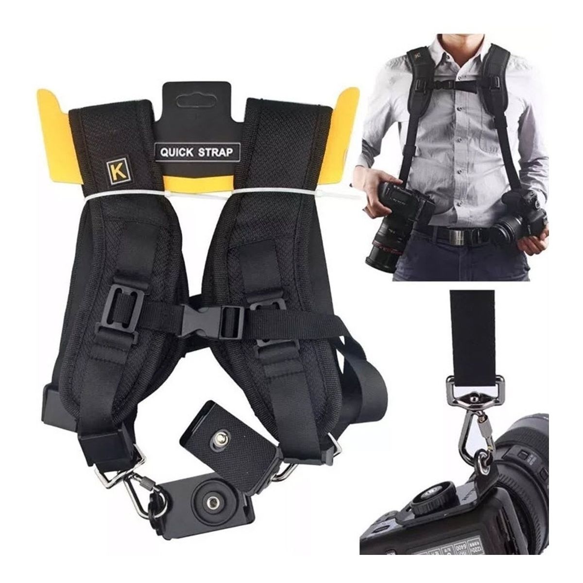 GENERICO - Correa Hombro Doble Camara Dslr Canon Nikon Sony