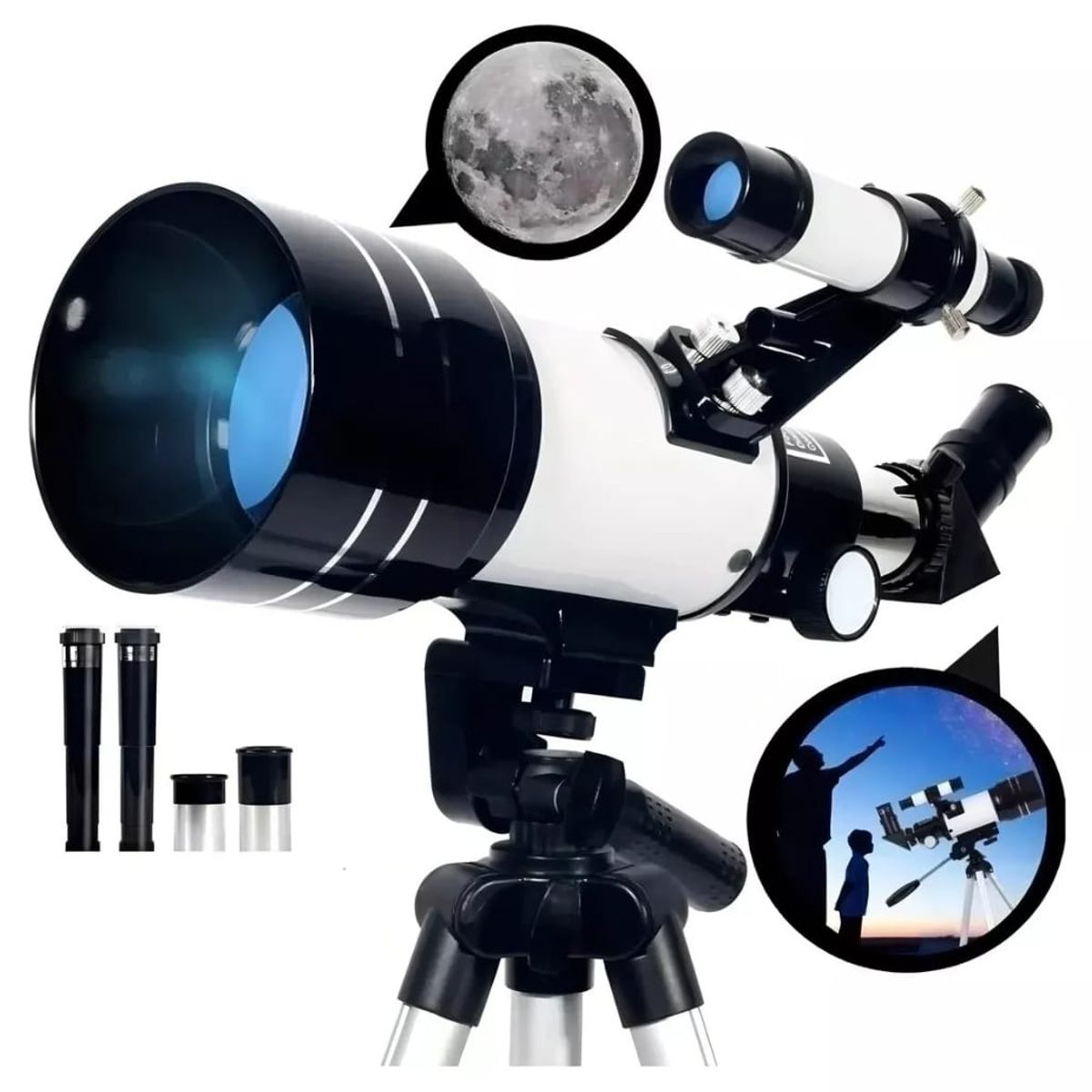 GENERICO - Telescopio Astronómico Monocular Con Tripode blanco