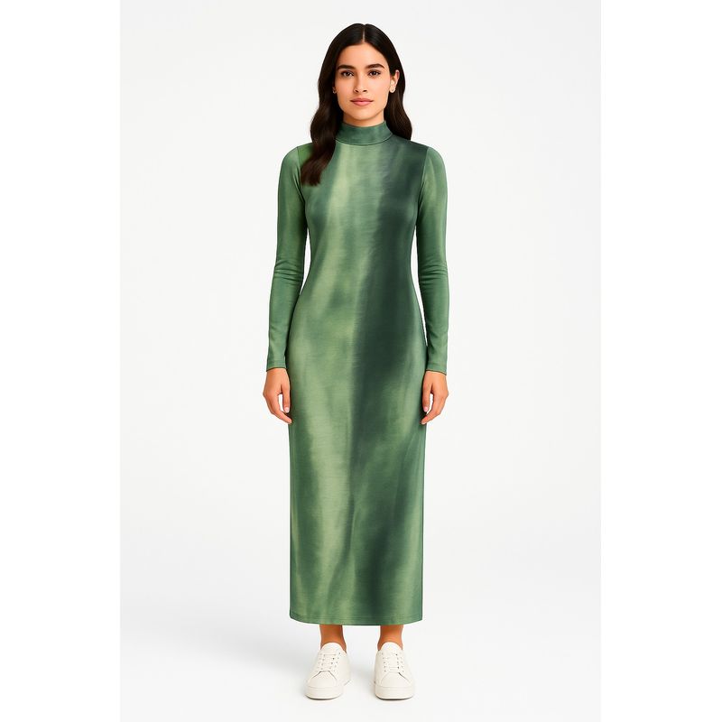 MOLGOA - Vestido Largo mesh - The Polaris Verde