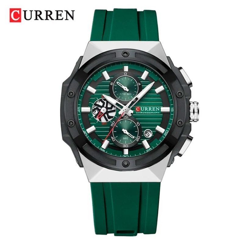 CURREN - Reloj Deportivo Curren Original KREE0902 Cronógrafo Para Hombre Color Verde