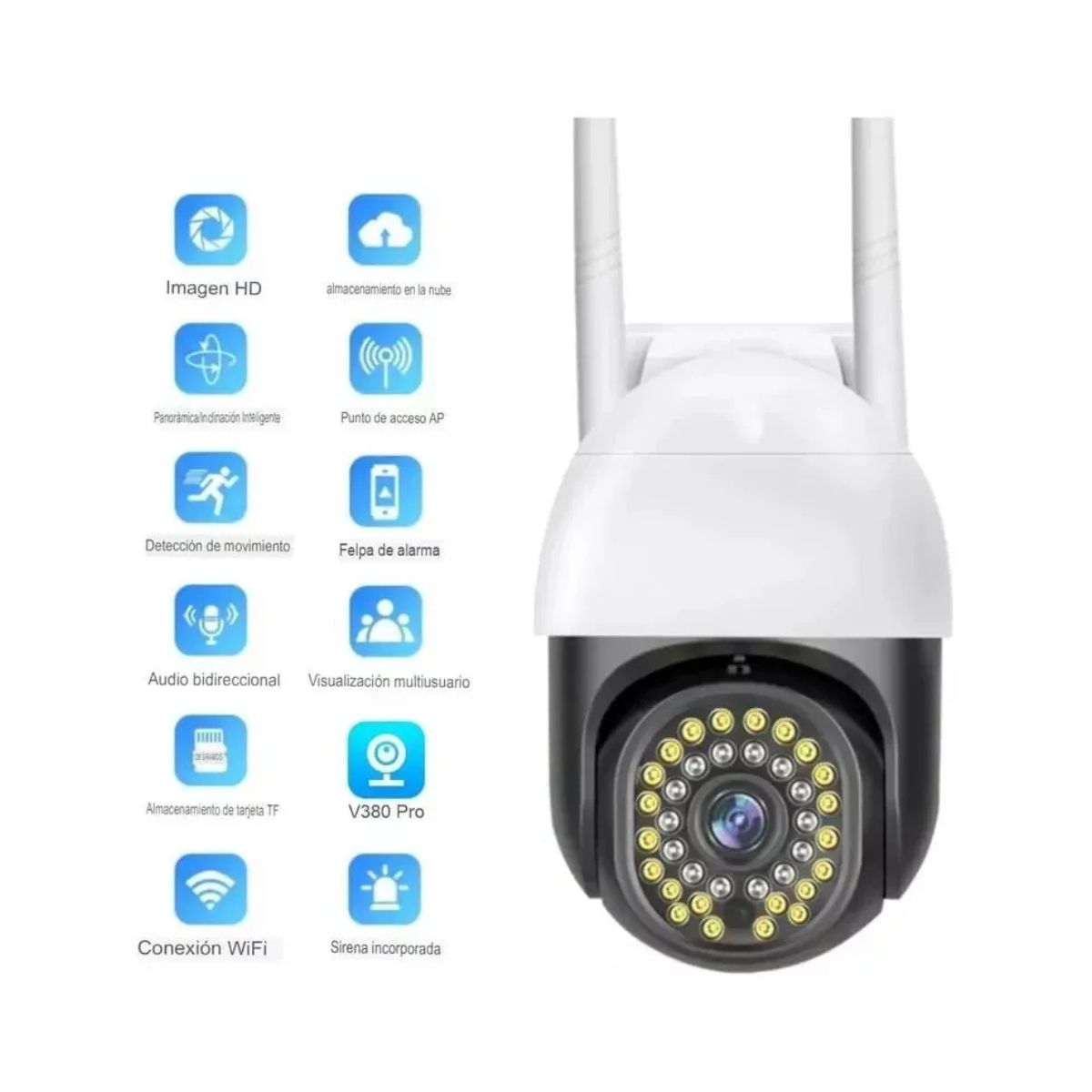 GENERICO - Cámara Exterior Ip Wifi Domo Seguridad Nocturna 1080p