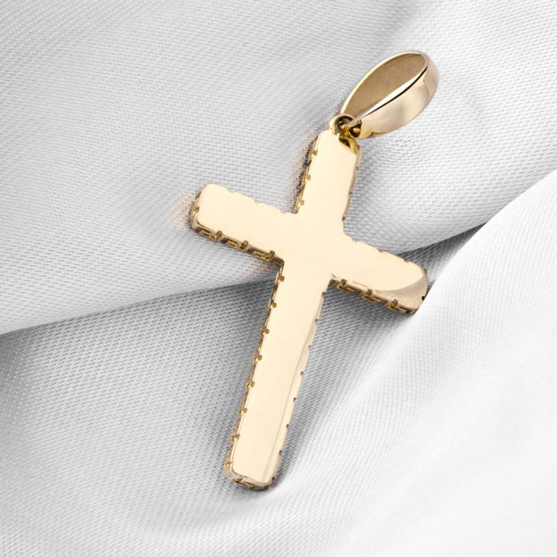 GLEAM GOLD - Dije Charm Unisex Cruz Grabada en Oro Laminado 18K