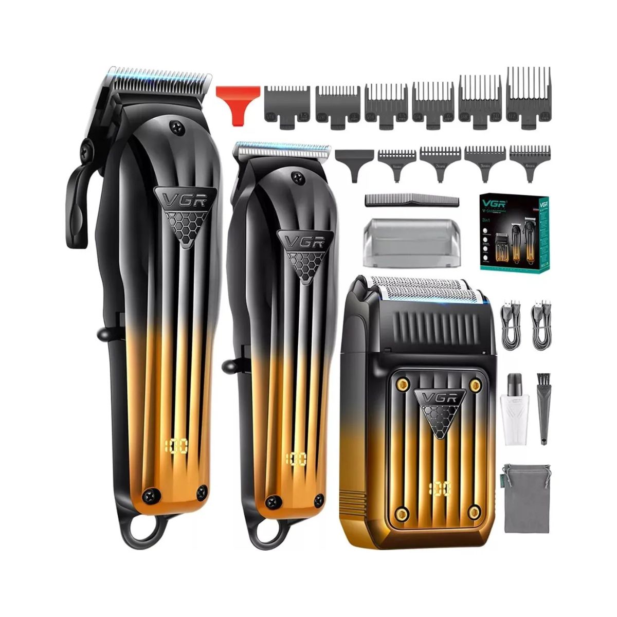 VGR - KIT De Peluqueria VGR V-644 Original E Inalambrico 3 En 1