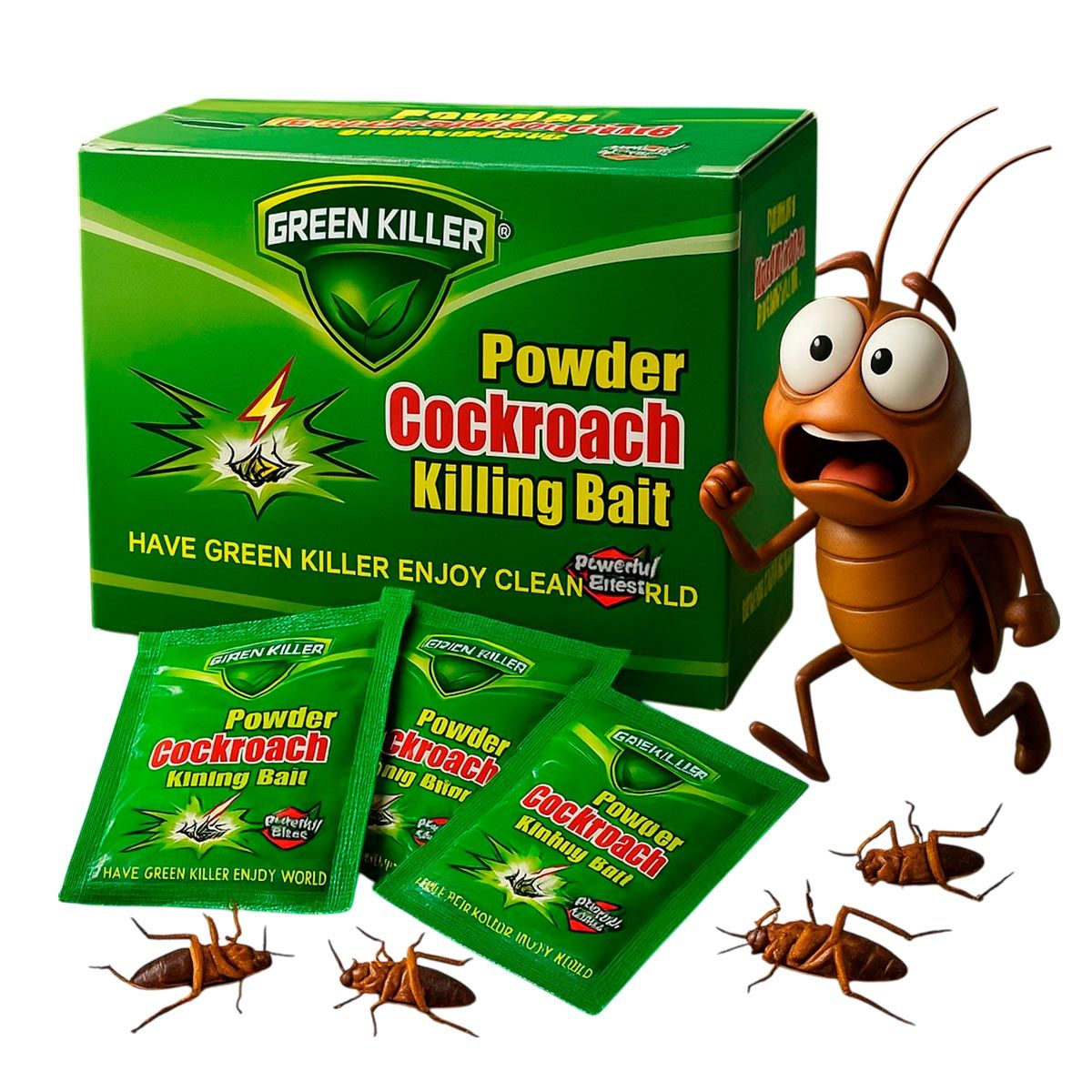 GENERICO - Cebo en Polvo Mata Cucarachas 50 Sobres Efecto Rápido GK01