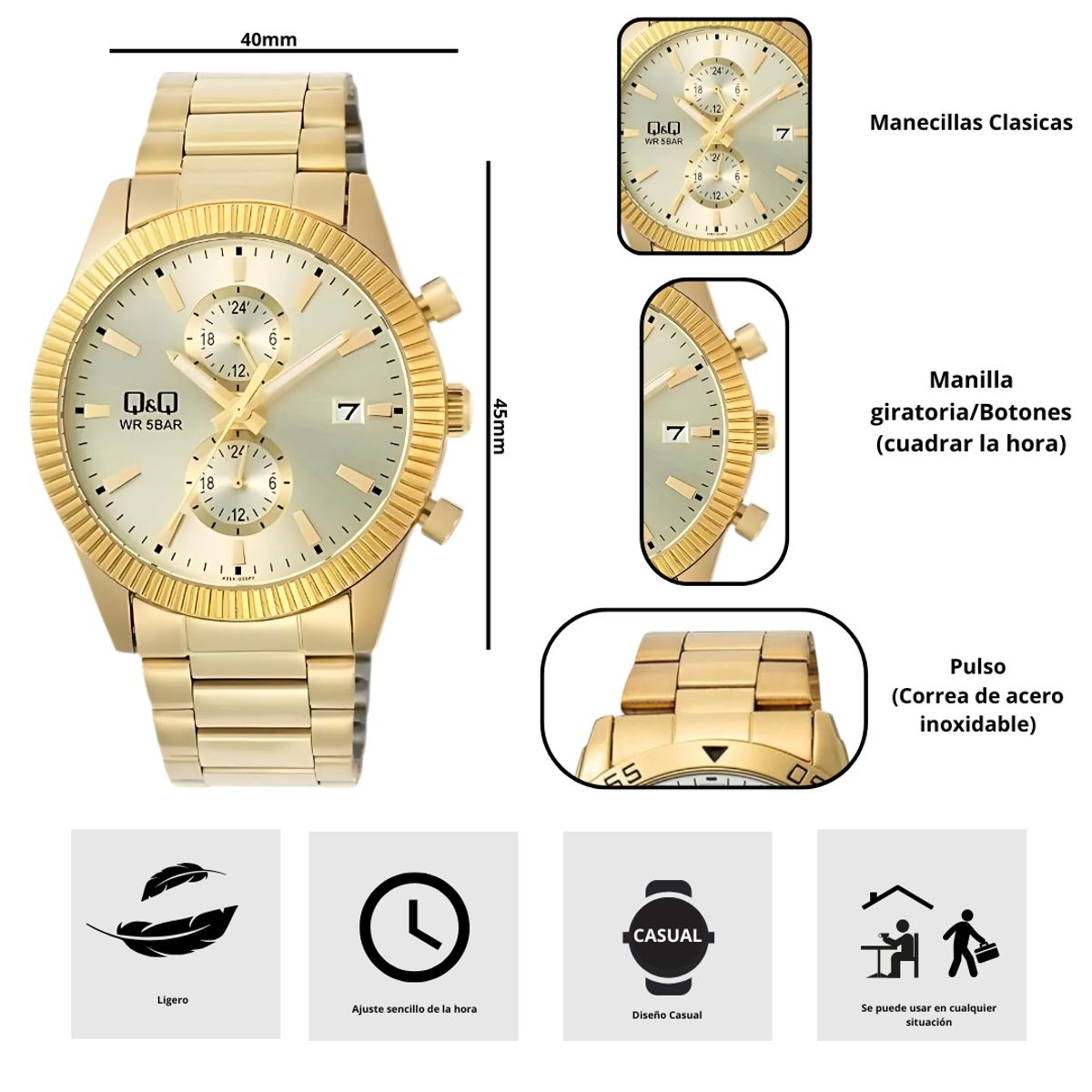 Q&Q - Reloj Q&Q A39A-005PY Diseño Casual