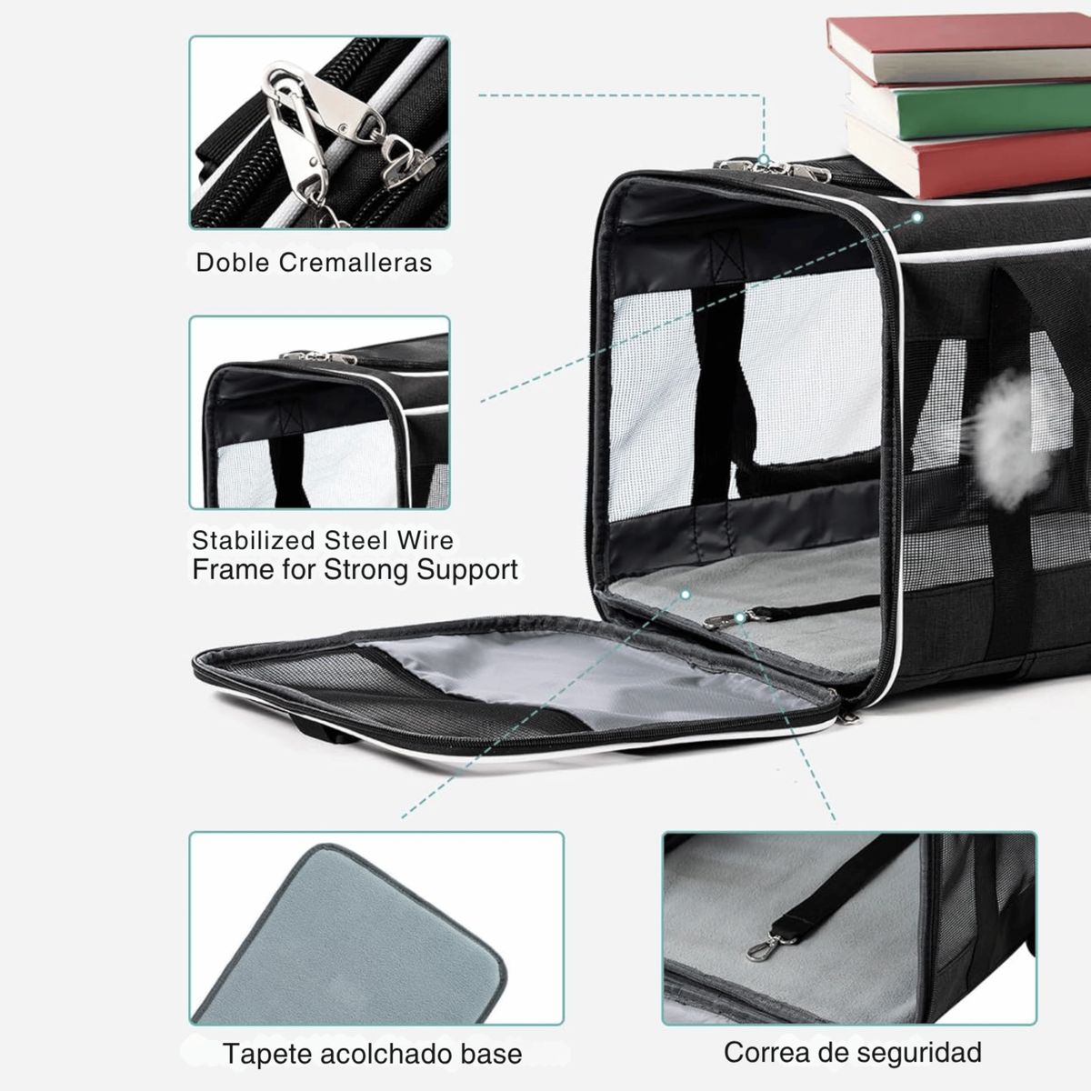 GENERICO - Transportador Plegable Base Extraíble Maleta Para Mascotas