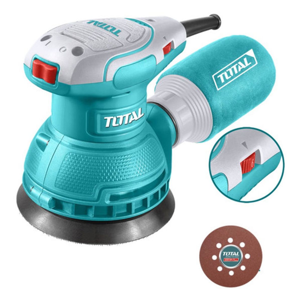 TOTAL - Lijadora Orbital 5  320w Velocidad Variable + 5 Lijas Total