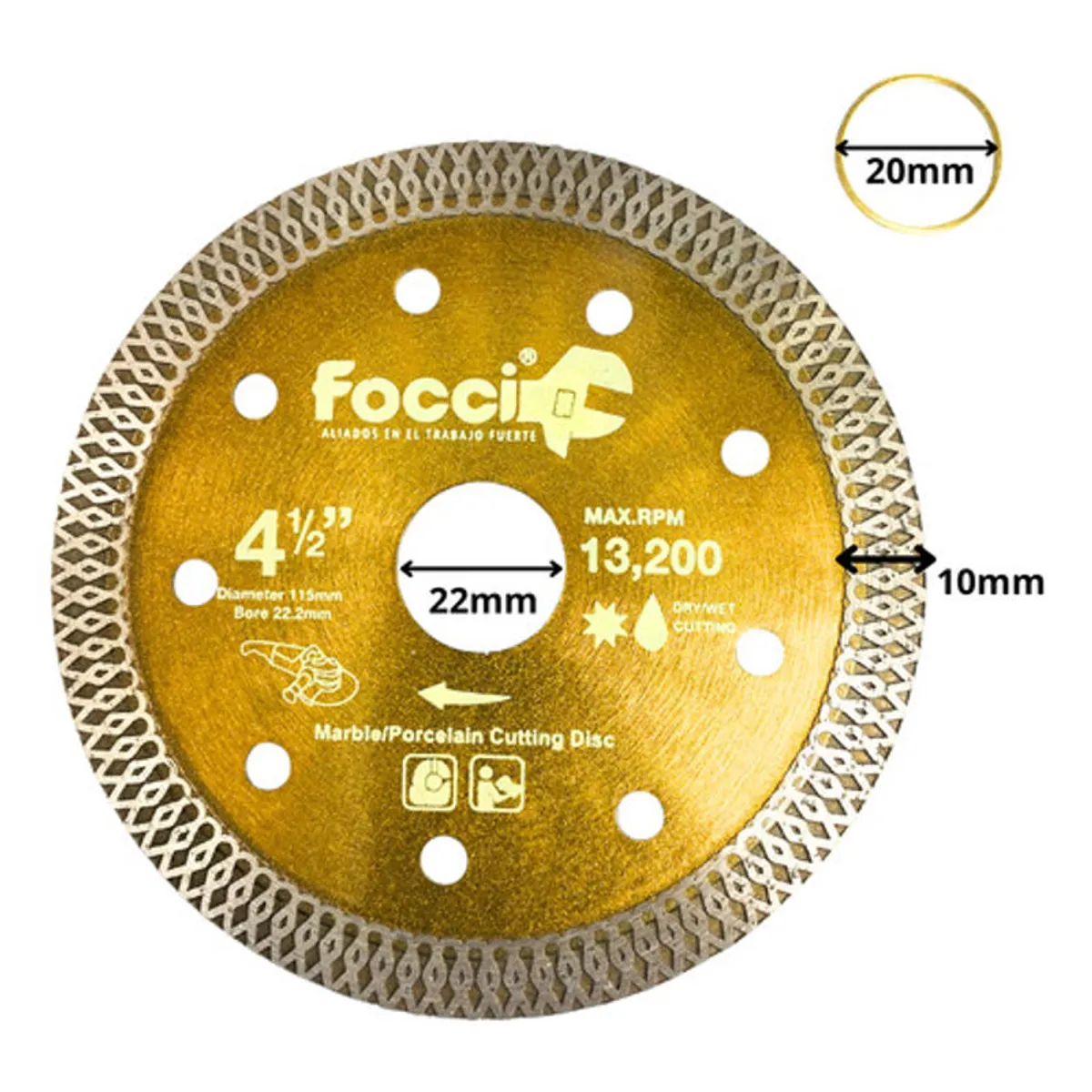 GENERICO - 2 Disco De Corte Sierra Diamante Mármol Vidrio Porcelanato