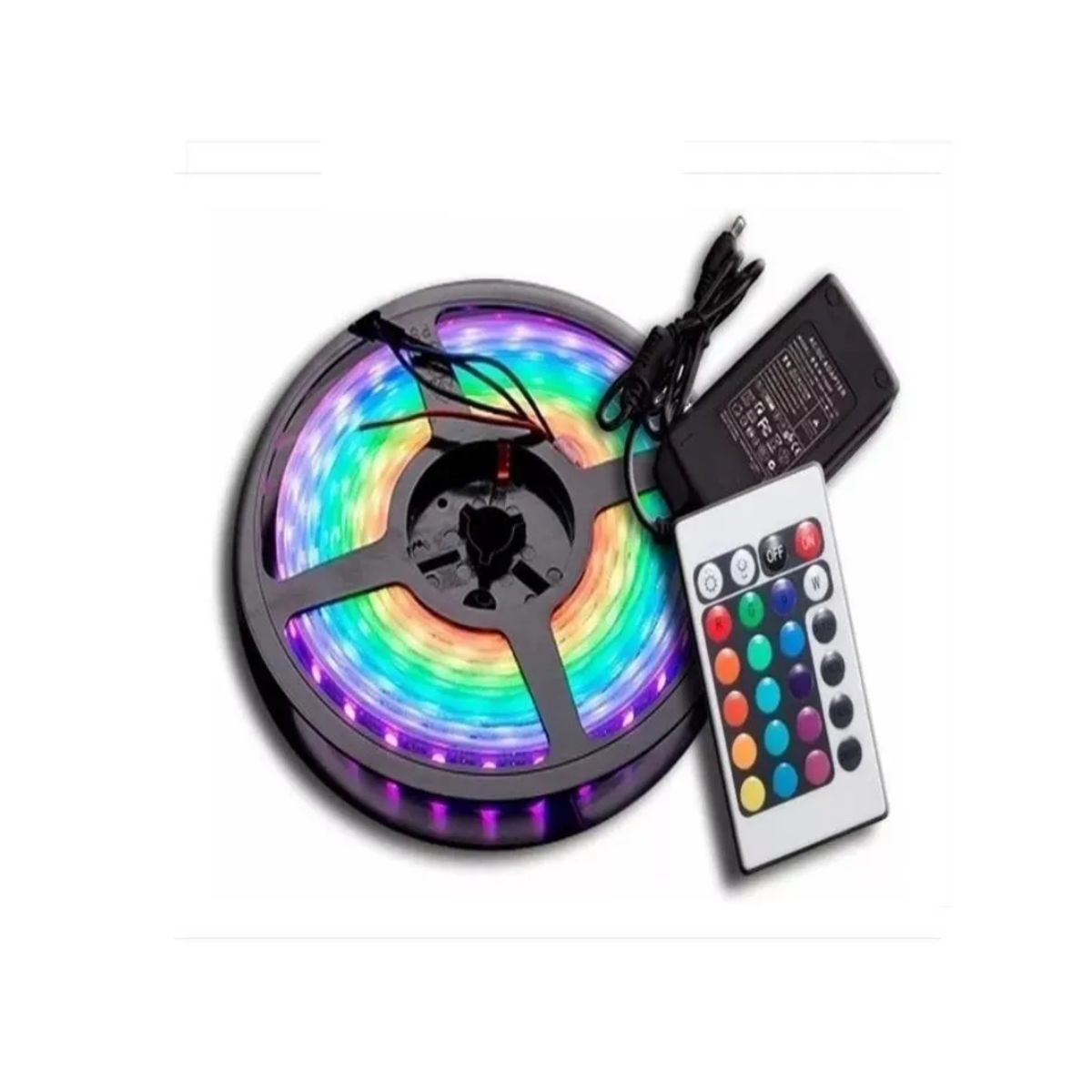 GENERICO - Cinta Led Adhesiva Multicolor Con Control Y Adaptador