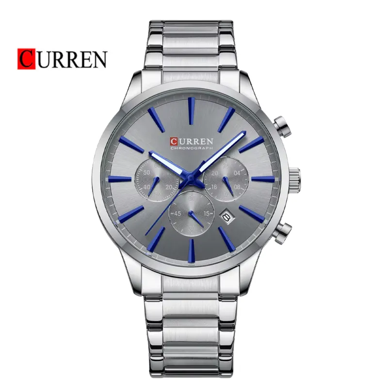 CURREN - Reloj CURREN Cronógrafo 8435 Para Hombre Plateado