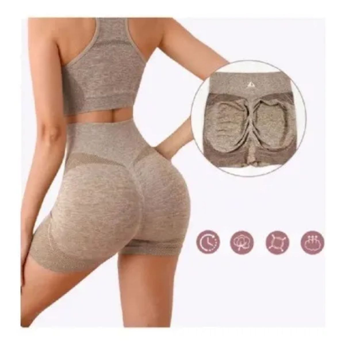 GENERICO - Conjunto Deportivo Mujer Gym Yoga Shorts Levanta