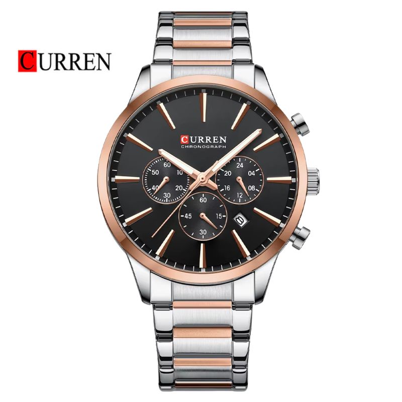 CURREN - Reloj CURREN Cronógrafo 8435 Para Hombre Oro rosa Bicolor