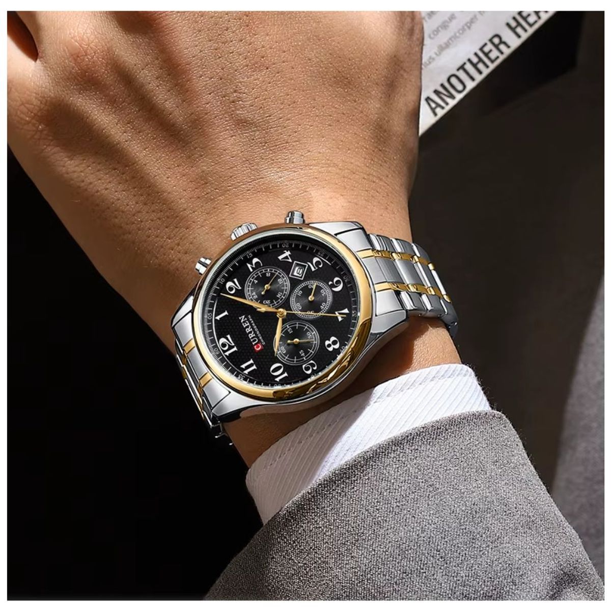 CURREN - Reloj CURREN Cronógrafo 8466 Para Hombre - Negro Bicolor