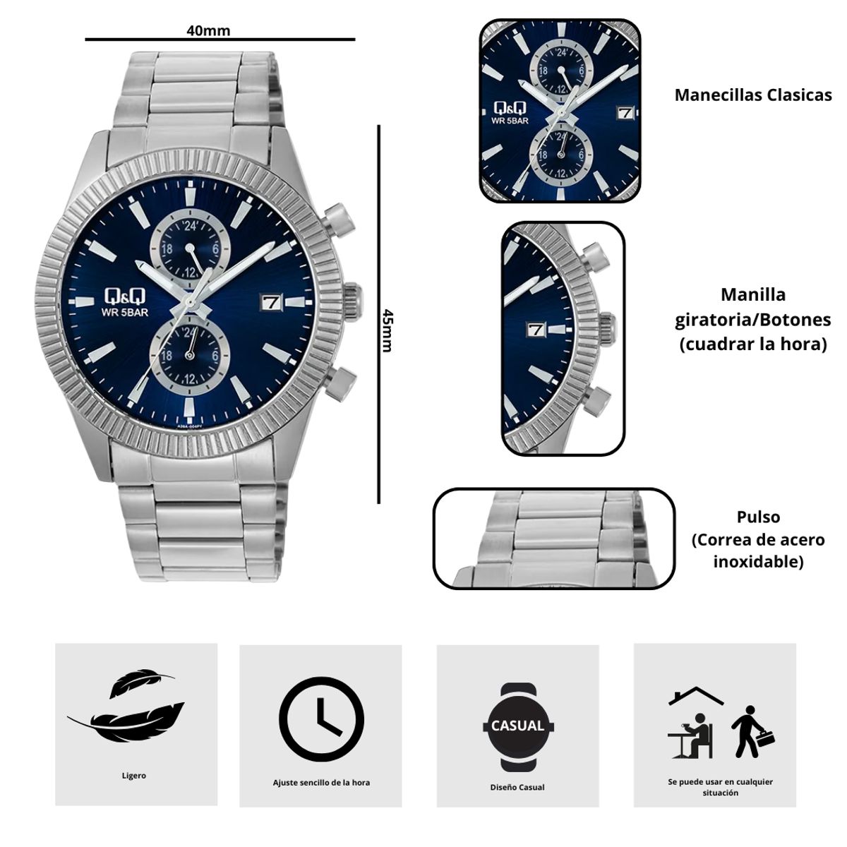 Q&Q - Reloj Q&Q A39A-004PY Diseño Casual