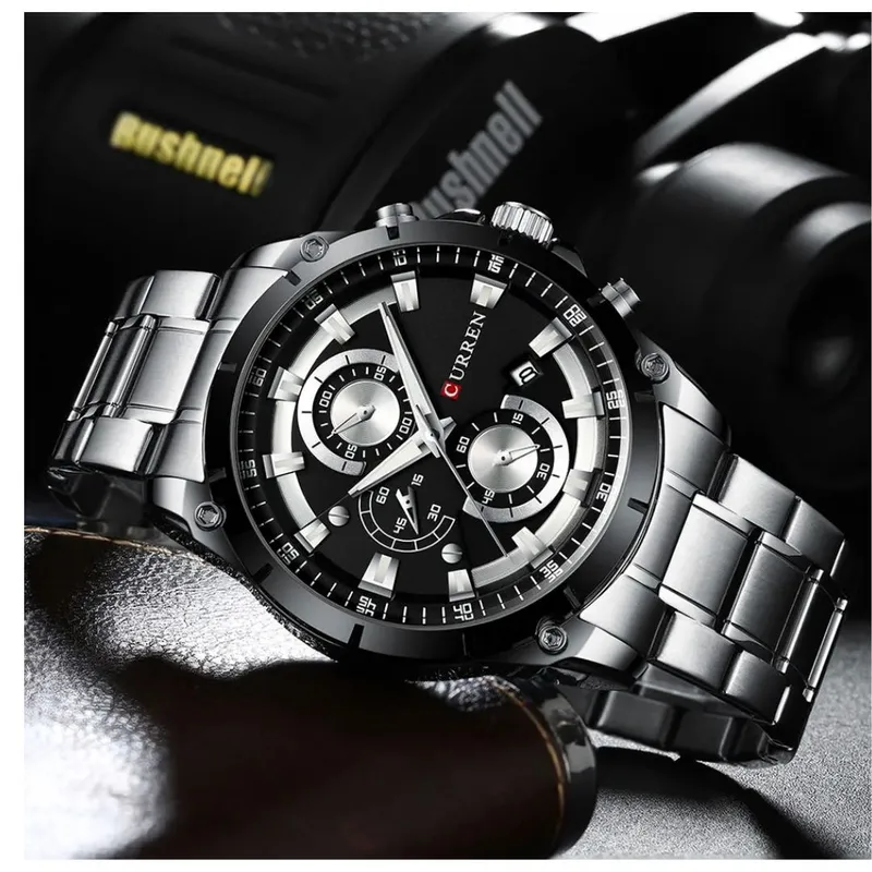 CURREN - Reloj CURREN 8360 Cronógrafo Para Hombre - Plateado