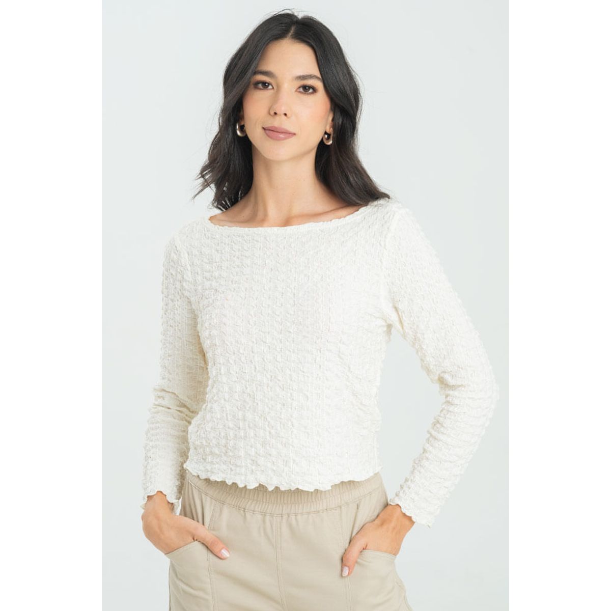 RAGGED - Blusa carson Marfil Ragged