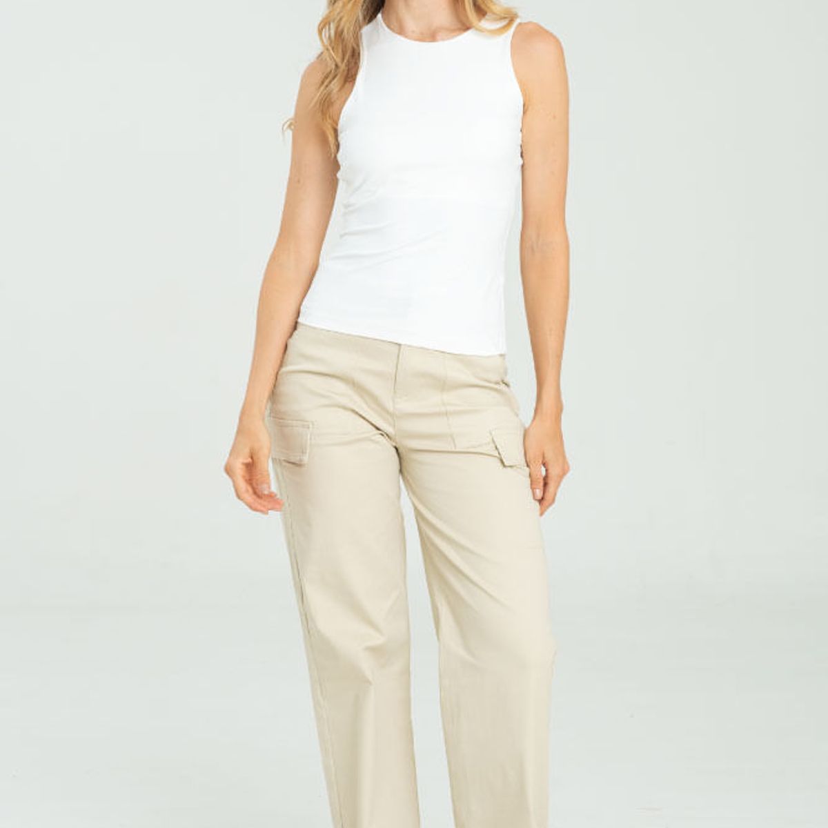 RAGGED - Pantalon dril maxy Beige medio Ragged