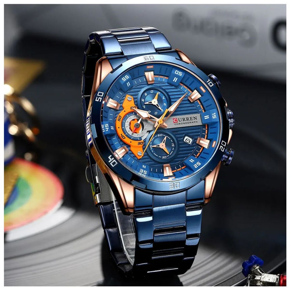 Curren - Reloj CURREN Cronografo 8402 Para Hombre - Azul