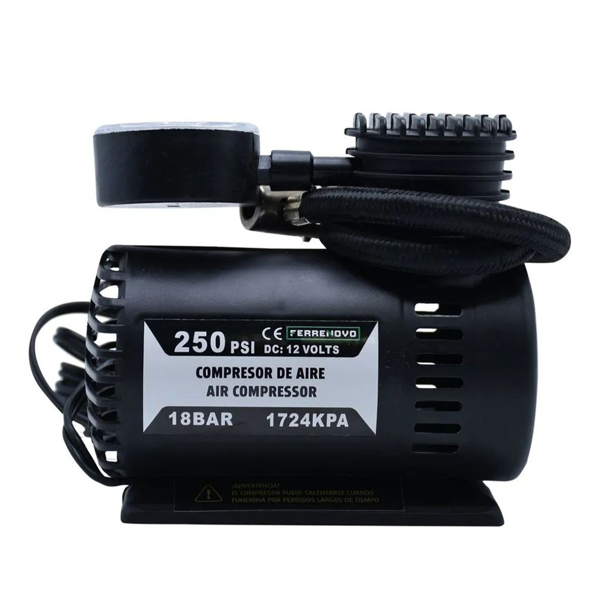 FERRENOVO - Mini compresor de aire portatil Ferrenovo 250 Psi