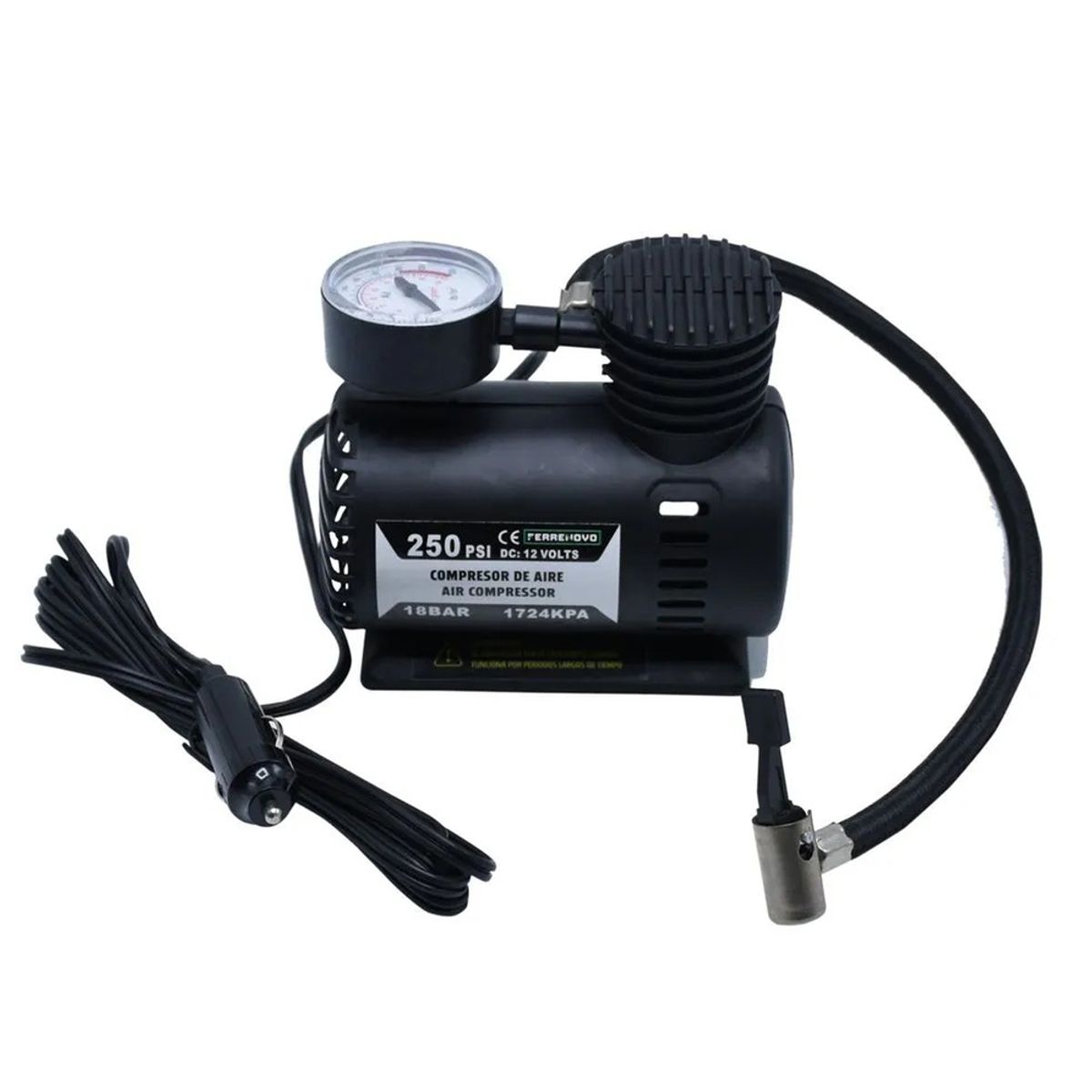 FERRENOVO - Mini compresor de aire portatil Ferrenovo 250 Psi