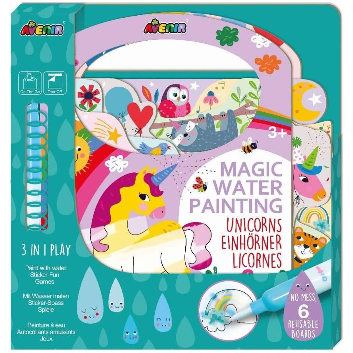 GENERICO - LIBRO DE PINTURA MÁGICA UNICORNIOS REUTILIZABLE