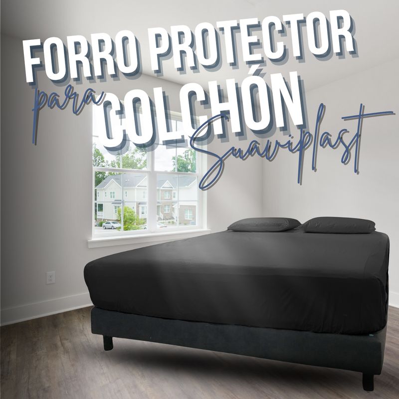 GENERICO - FORRO COLCHON DE CAMA DOBLE SUAVIPLAST C4 NEGRO