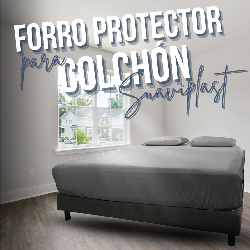 GENERICO - FORRO COLCHON DE CAMA DOBLE SUAVIPLAST C4 GRIS PLATA