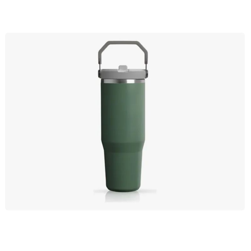 INNOVA - Termo Acero Inoxidable 900ml Flip Straw Antiderrames Verde