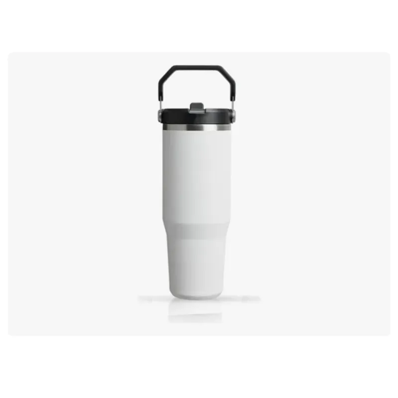 INNOVA - Termo Acero Inoxidable 900ml Flip Straw Antiderrames Blanco