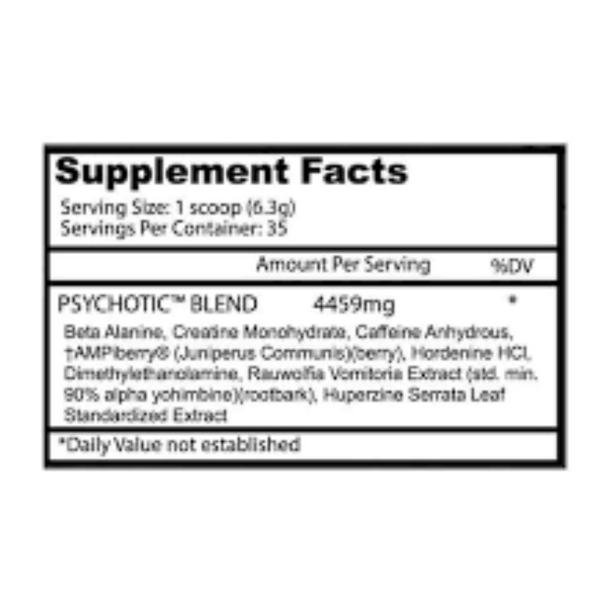 GENERICO - Pre-Entreno Psychotic SAW 30 Servicios Insane Labz