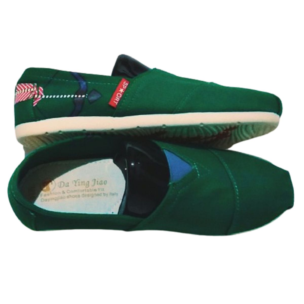 100 - Alpargatas Sport Con Flecha Color Verde Pino