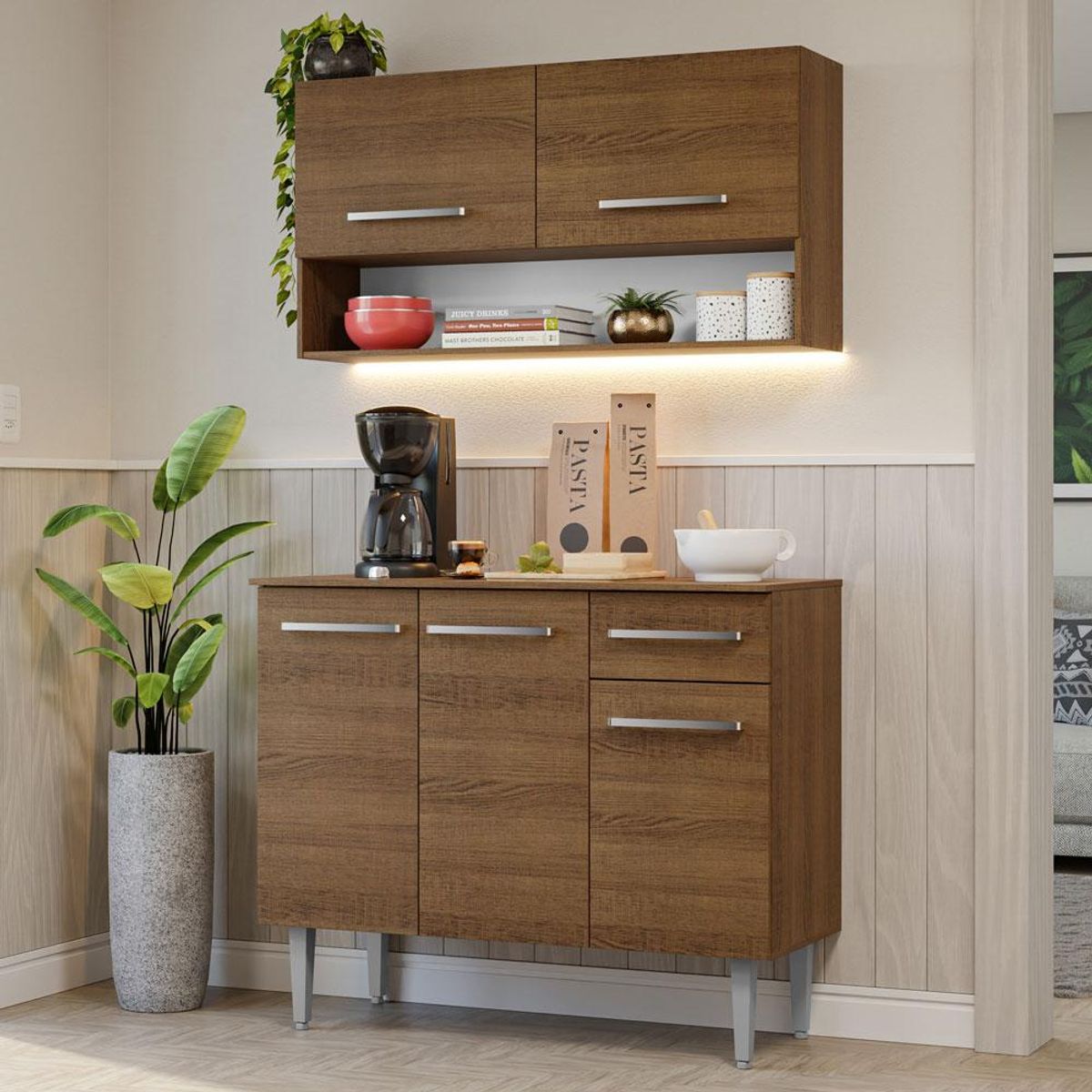 MADESA - Cocina Integral Compacta Emilly 1.05 m Marrón 03