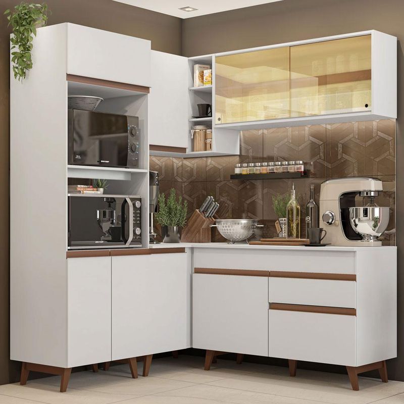 MADESA - Cocina Integral de Esquina Reims 330 m con Encimera 01 Baln - Blanco