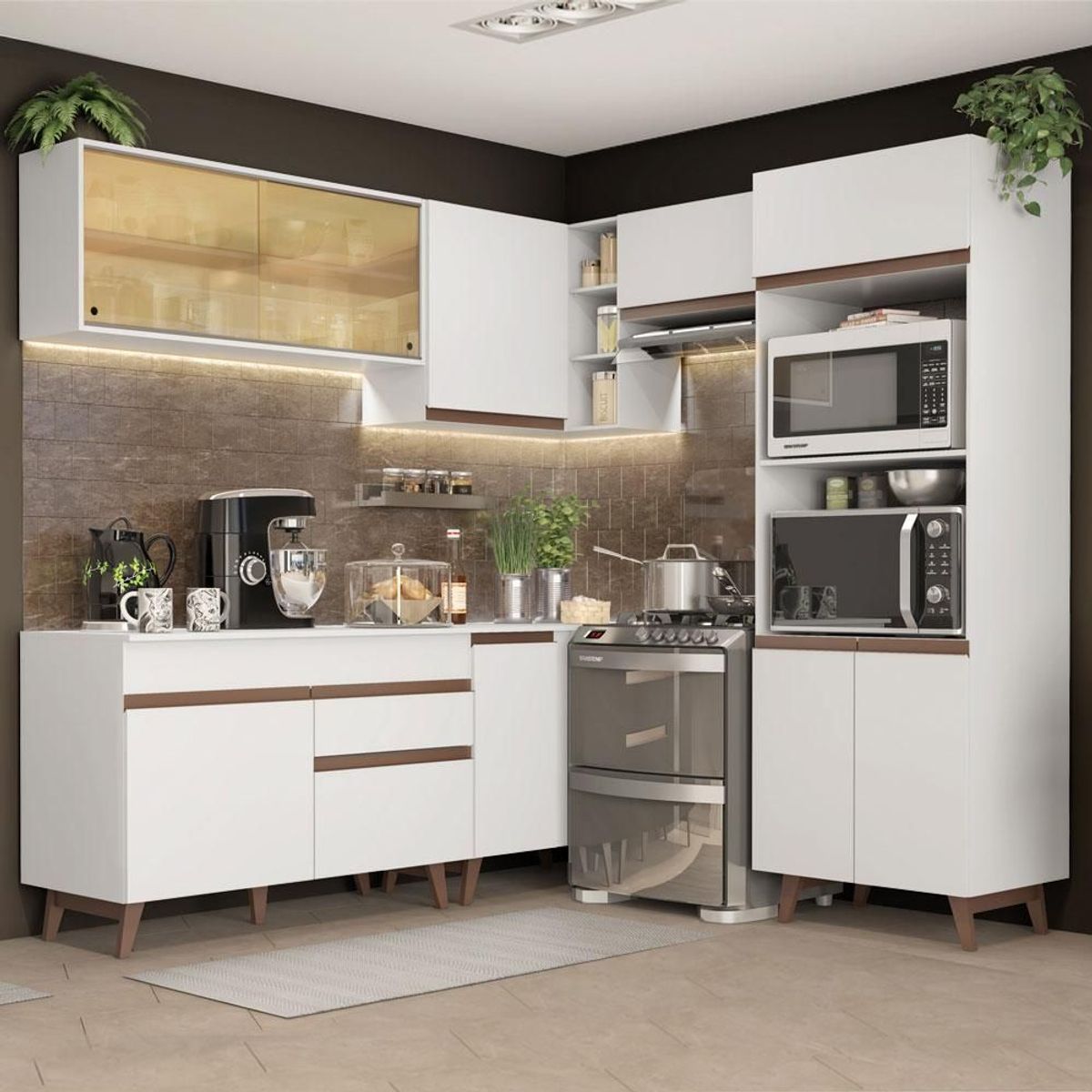 MADESA - Cocina Integral de Esquina Reims 4.00 m con Encimera Blanco 02