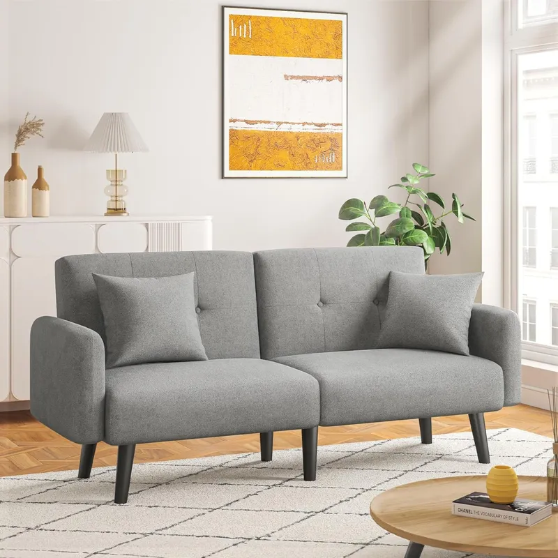 MUEBLES FIOTTI - Sofá cama 3 puestos Gris Akodie