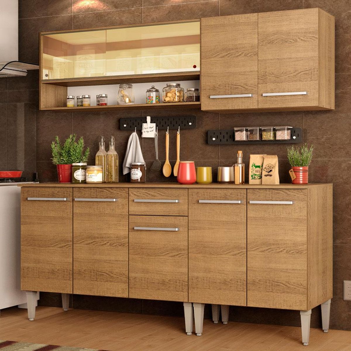 MADESA - Cocina Integral Emilly Dance 1.70 Metros Marrón 07