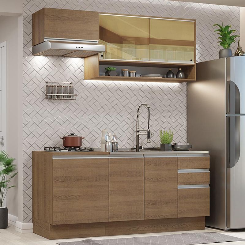 MADESA - Cocina Integral Glamy 180 Metros Marrón 08 - Marrón