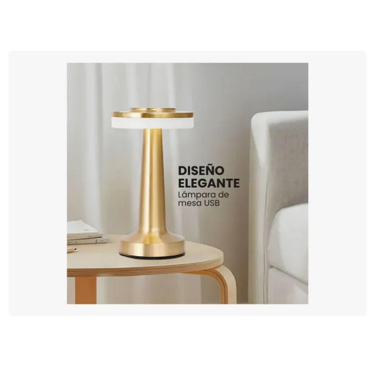 INNOVA - Lámpara De Mesa Led Recargable Táctil USB Aluminio Luz Decorativa