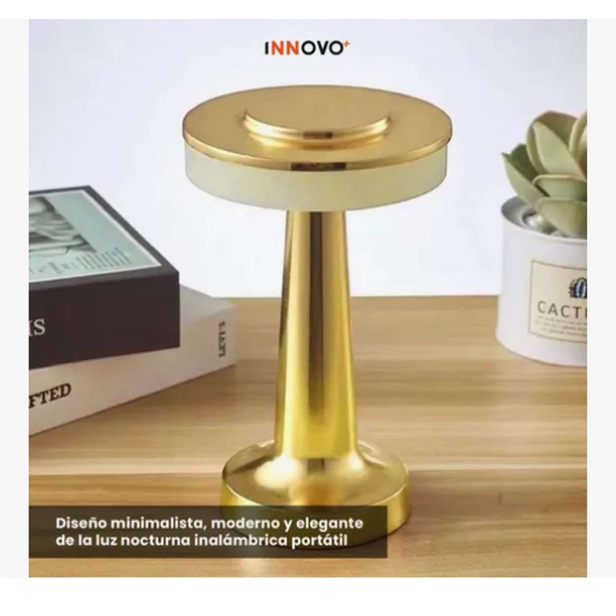 INNOVA - Lámpara De Mesa Led Recargable Táctil USB Aluminio Luz Decorativa