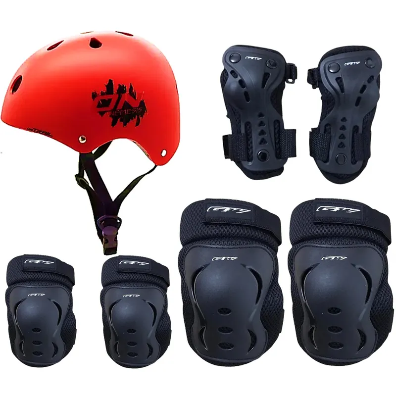 ONTRAIL - Casco + Protectores Niño Niña Bicicleta Bmx Patinaje Skate